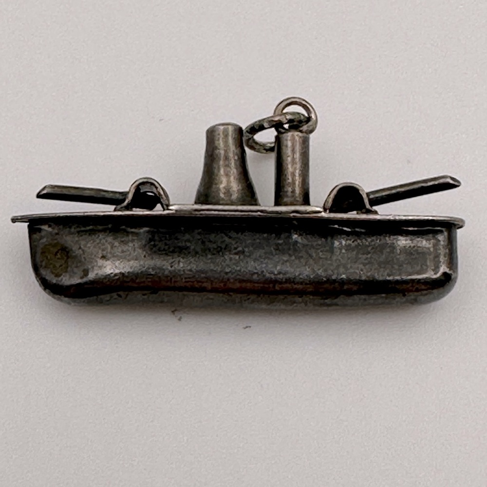 Vintage Sterling Silver Battle Ship Charm